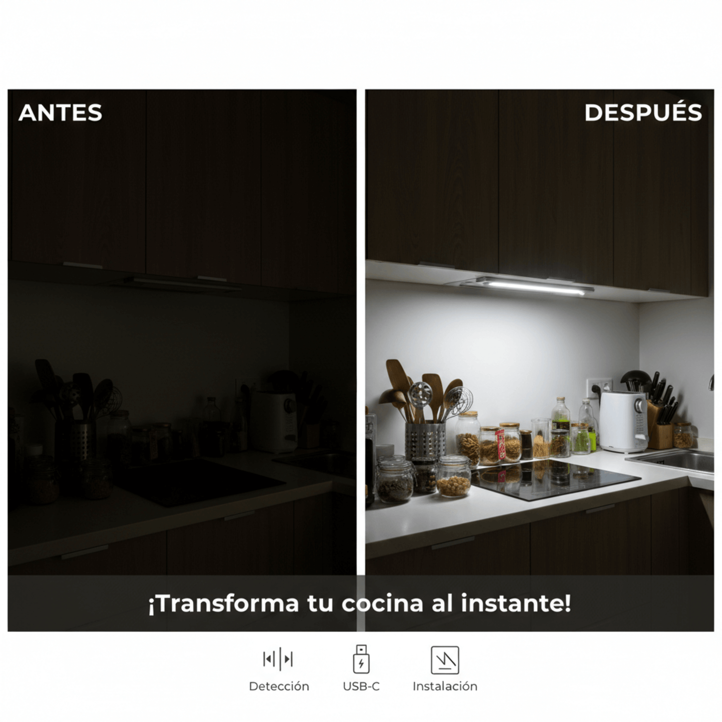 Luz LED con Sensor de Movimiento – Pack 2 Unidades (Oferta Lanzamiento)