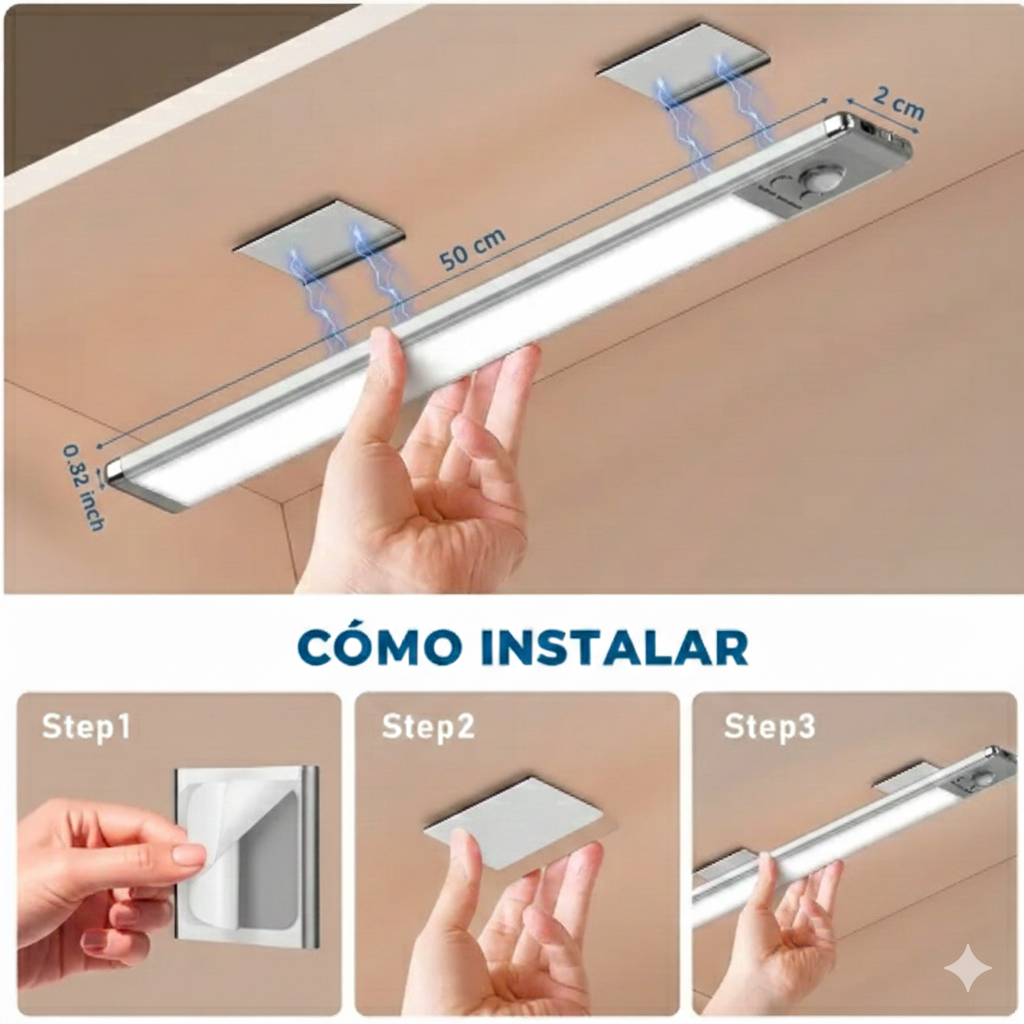 Luz LED con Sensor de Movimiento – Pack 2 Unidades (Oferta Lanzamiento)